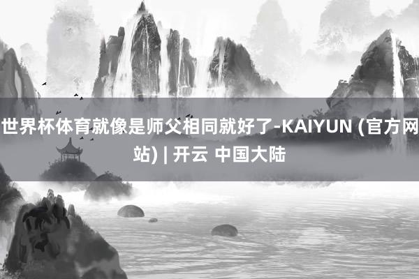 世界杯体育就像是师父相同就好了-KAIYUN (官方网站) | 开云 中国大陆
