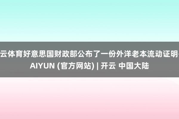 开云体育好意思国财政部公布了一份外洋老本流动证明-KAIYUN (官方网站) | 开云 中国大陆