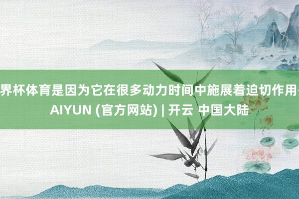世界杯体育是因为它在很多动力时间中施展着迫切作用-KAIYUN (官方网站) | 开云 中国大陆