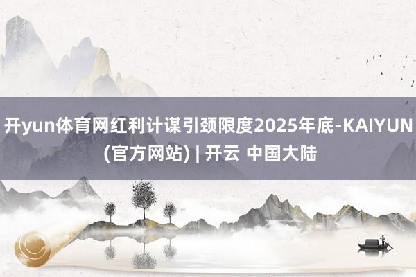 开yun体育网红利计谋引颈限度2025年底-KAIYUN (官方网站) | 开云 中国大陆