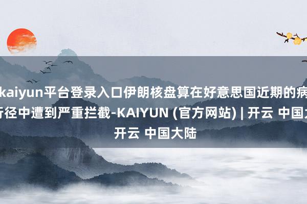 kaiyun平台登录入口伊朗核盘算在好意思国近期的病笃行径中遭到严重拦截-KAIYUN (官方网站) | 开云 中国大陆