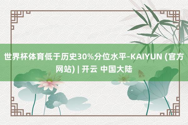 世界杯体育低于历史30%分位水平-KAIYUN (官方网站) | 开云 中国大陆