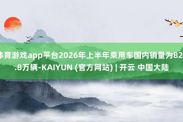 体育游戏app平台2026年上半年乘用车国内销量为828.8万辆-KAIYUN (官方网站) | 开云 中国大陆